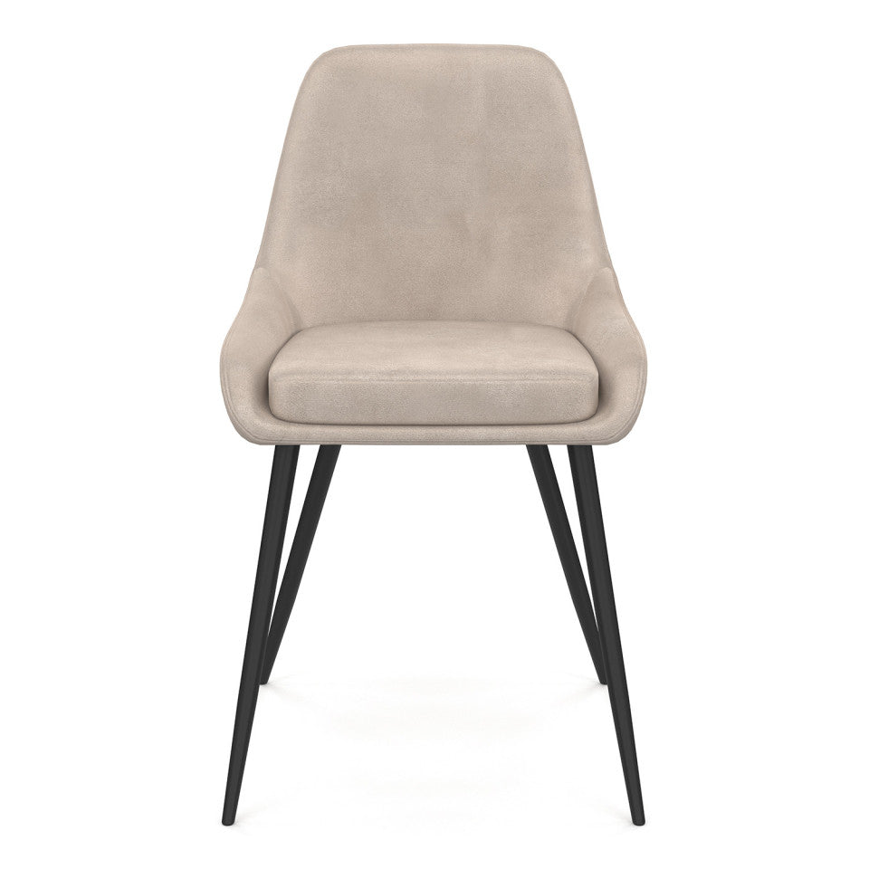 Chaises Olivia assise taupe pieds métal - lot de 6
