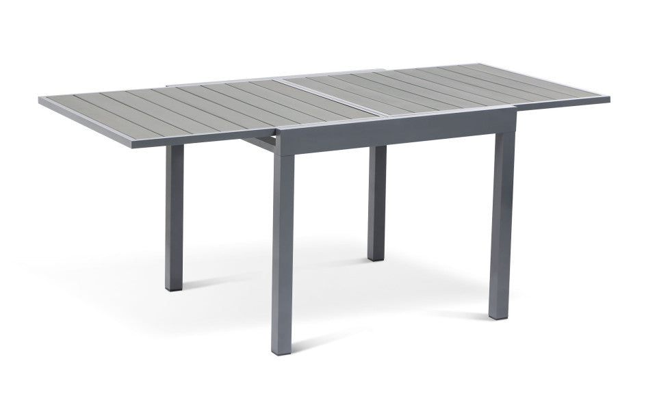 Table de jardin extensible en polywood 90-180cm gris anthracite