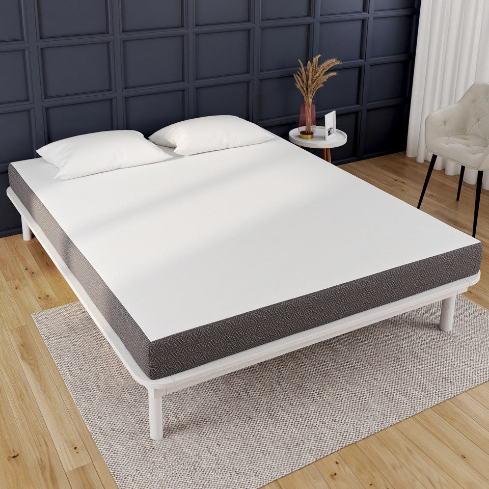 Matelas mémoire de forme épaisseur 20cm blanc et gris 160x200cm