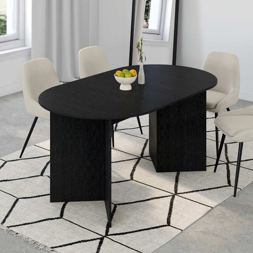 Table à manger extensible Gabin 160-200cm noire