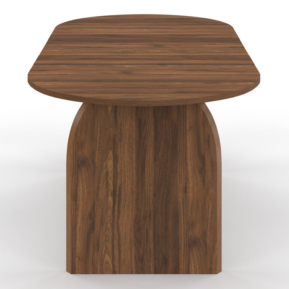 Table repas Japandi plateau extensible 160-200cm effet bois noyer