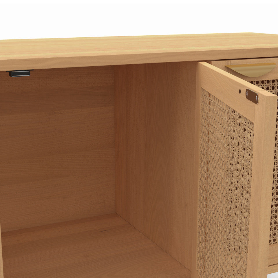 Buffet Eve 3 portes en cannage L110cm