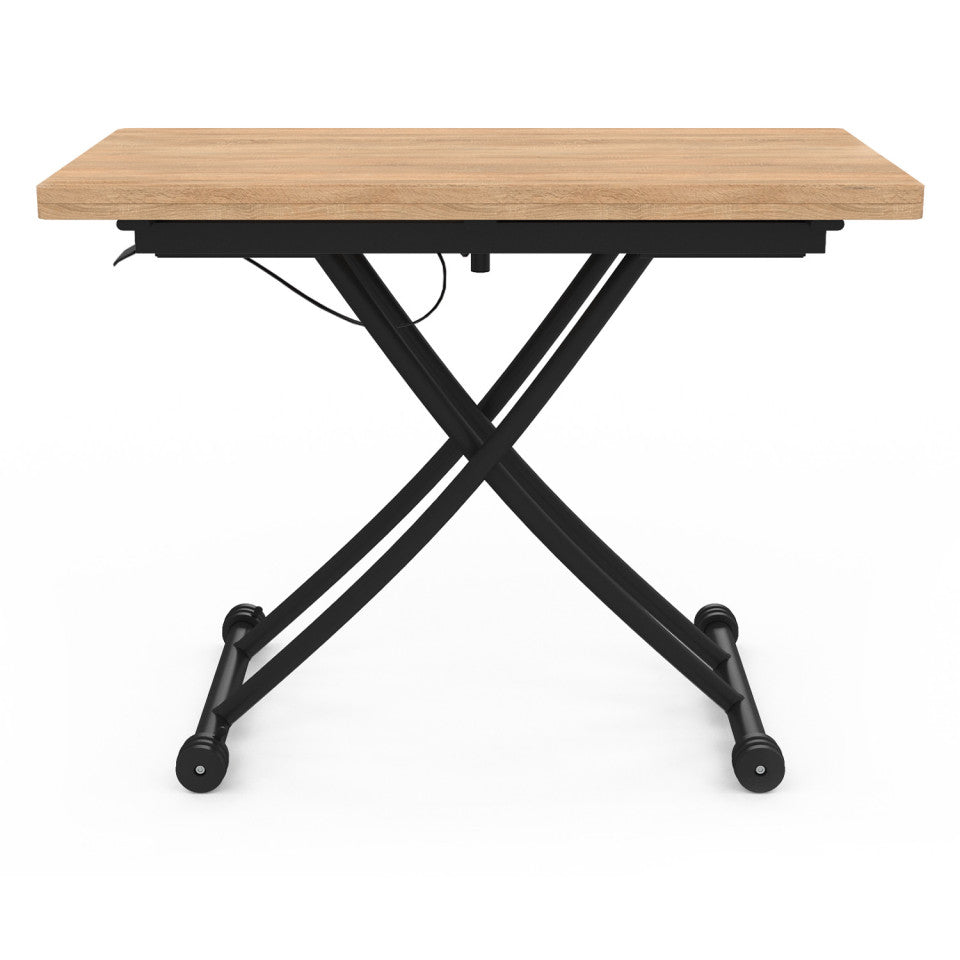 Table basse dinatoire Tribeca hauteur ajustable effet bois
