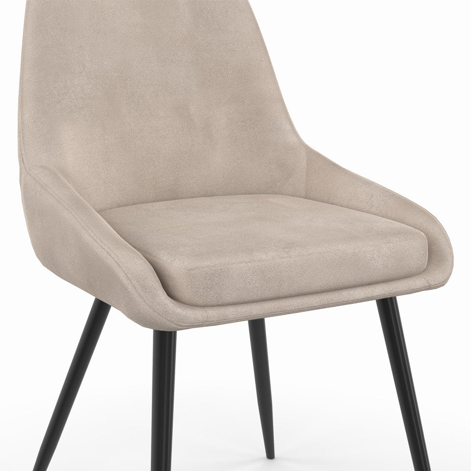 Chaises Olivia assise taupe pieds métal - lot de 6