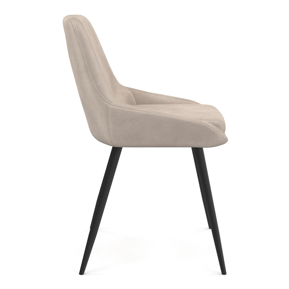 Chaises Olivia assise taupe pieds métal - lot de 6