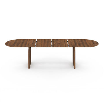 Table à manger extensible Japandi 200-300cm effet noyer