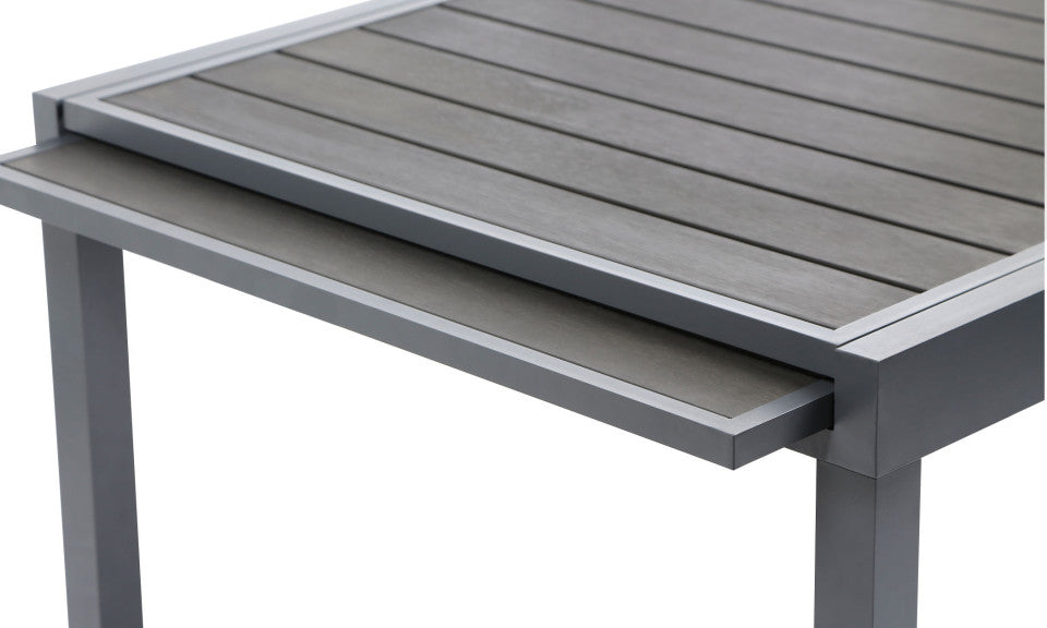 Table de jardin extensible en polywood 135-270cm gris anthracite