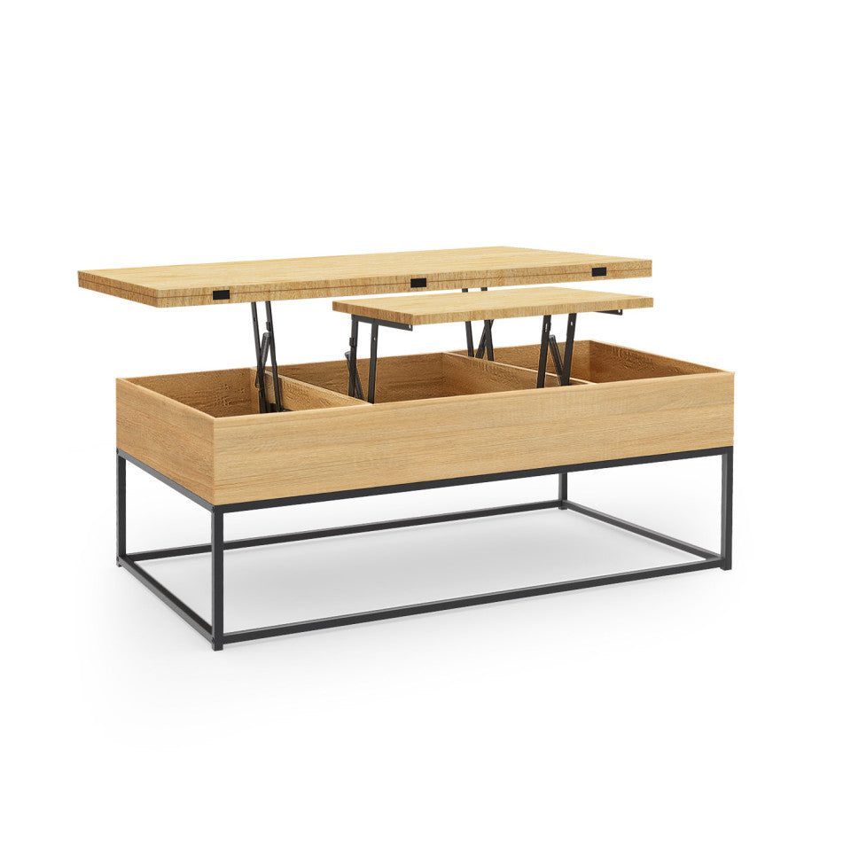 Table basse Memphis avec plateau relevable et dépliant