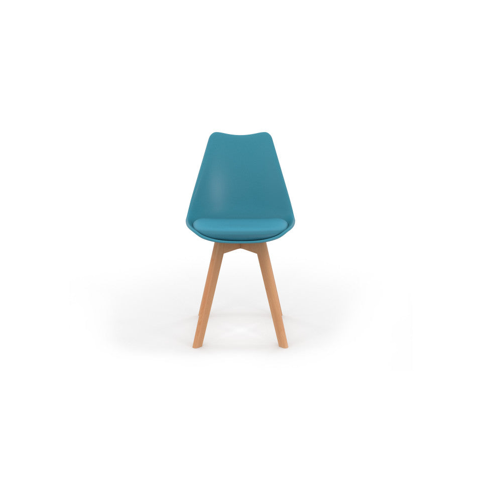 Chaises Nordia assise mix de couleurs : 1x blanc, 2x gris clair, 2x bleu pastel et 1x rose - lot de 6