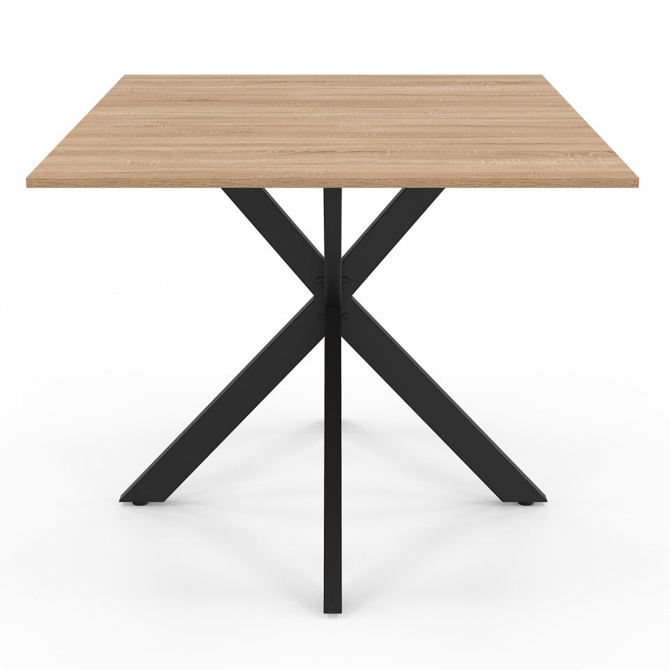 Table repas Spider plateau extensible 120-160cm et pieds croisés noirs