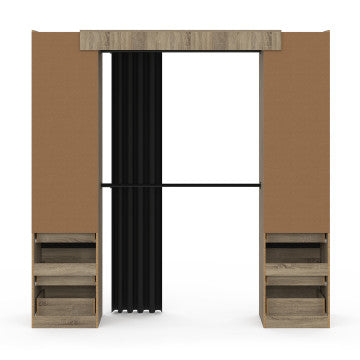 Dressing Justine extensible 120-180cm 6 tiroirs effet bois