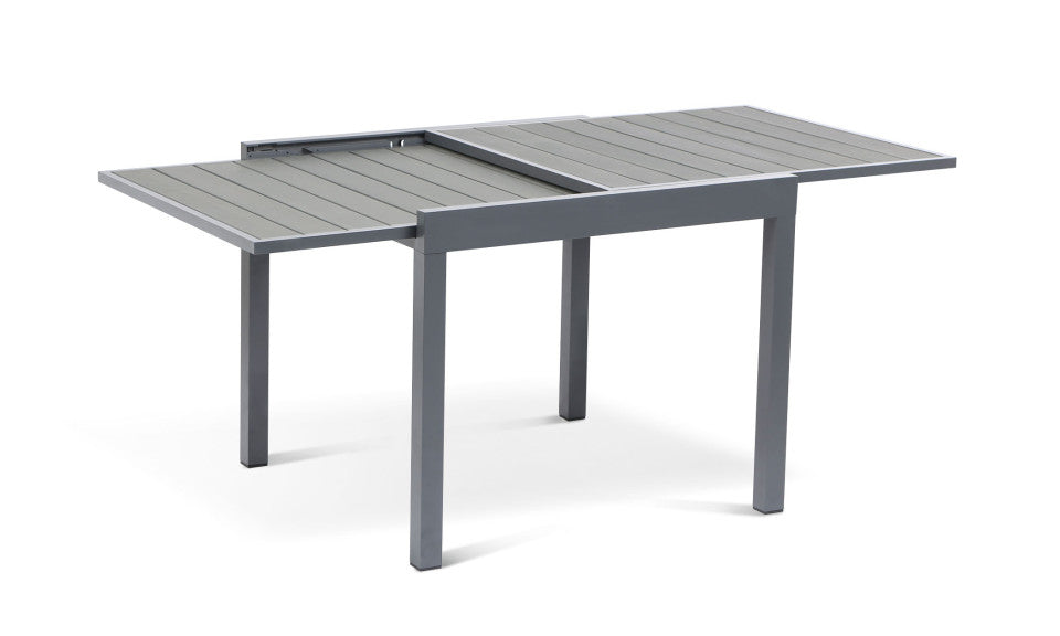 Table de jardin extensible en polywood 135-270cm gris anthracite