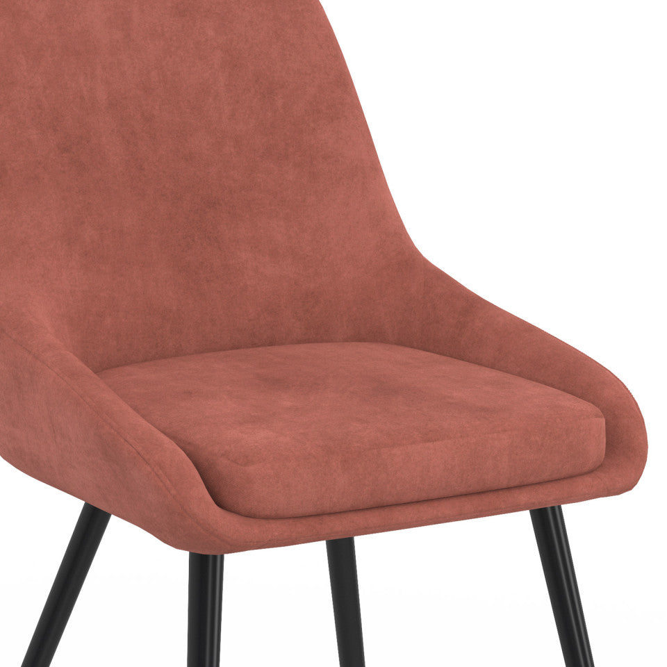 Chaises Olivia assise terracotta pieds métal - lot de 2