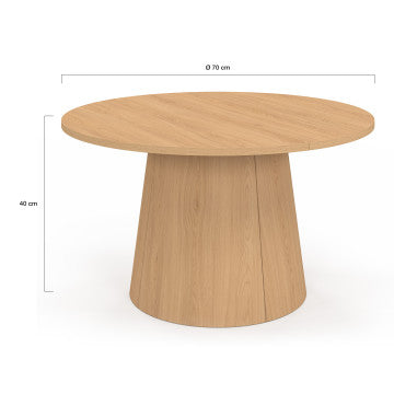Table basse ronde Elvis bois Ø70cm