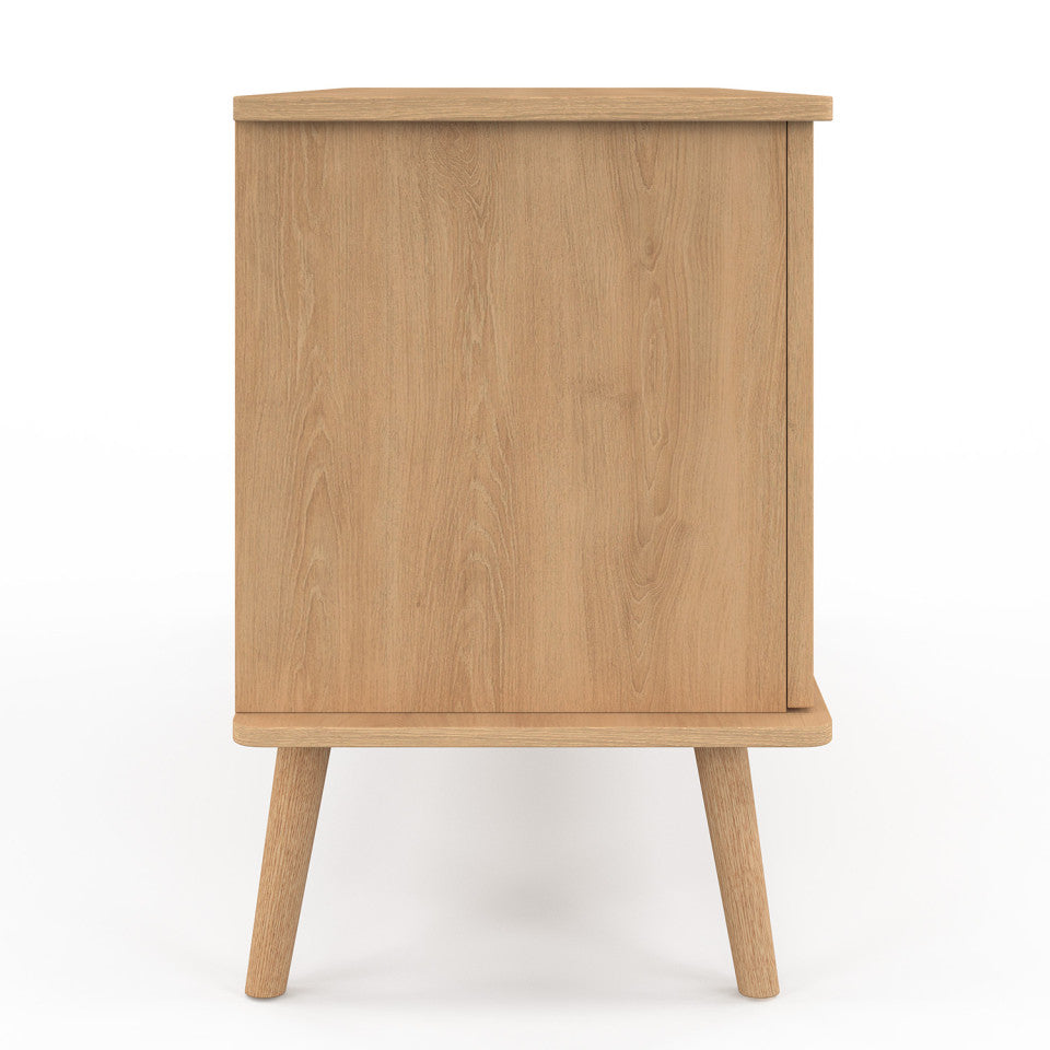 Buffet Faustine 3 portes effet lattes L110cm