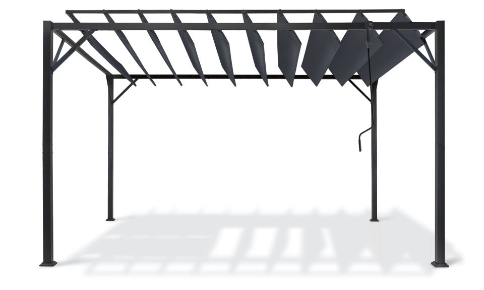 Pergola Venice 3x4 m lames orientables avec 4 stores intégrés
