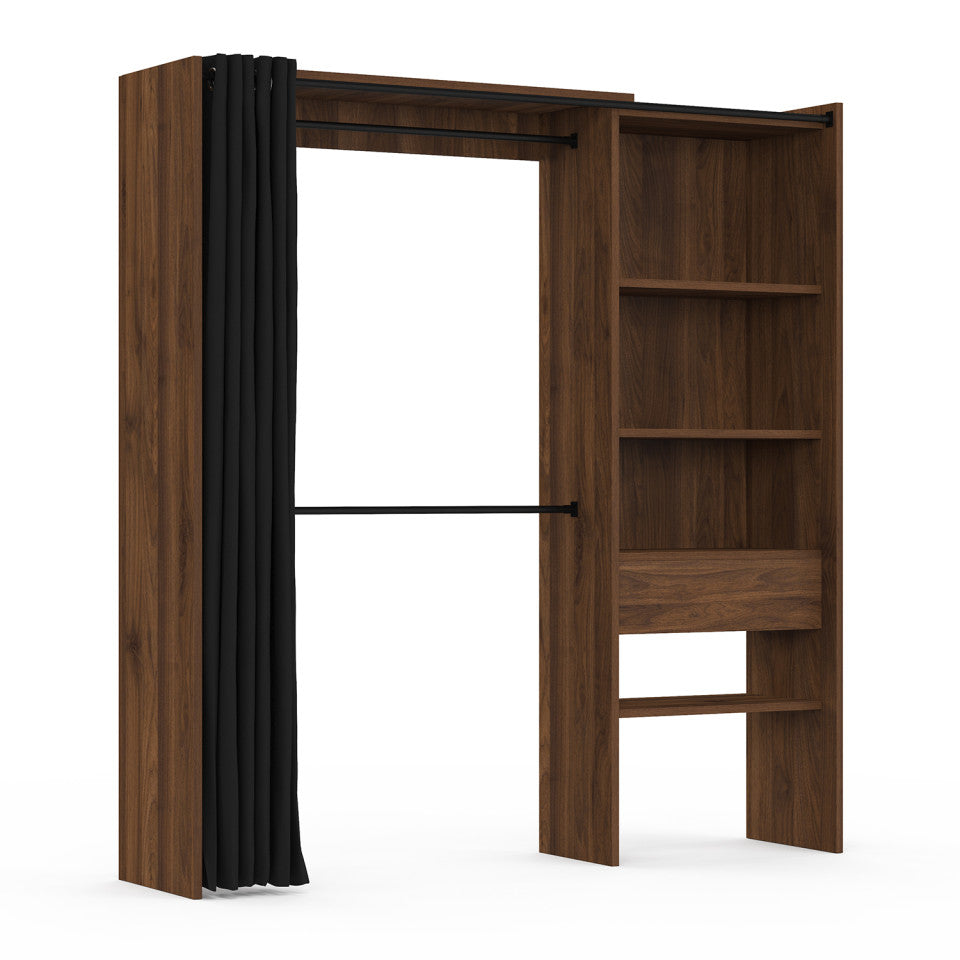 Dressing Aline extensible 120-170cm effet noyer