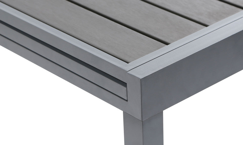 Table de jardin extensible en polywood 90-180cm gris anthracite