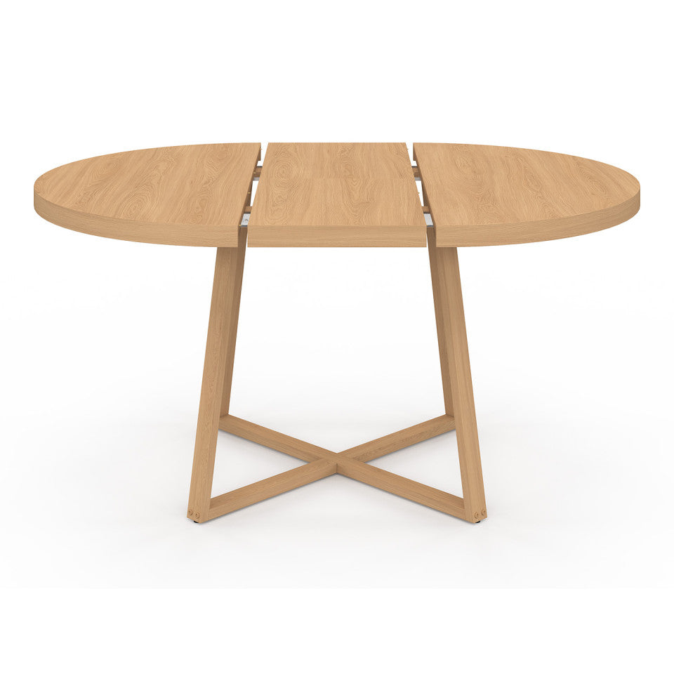 Table repas Sana plateau extensible 110-150 rond et pieds bois