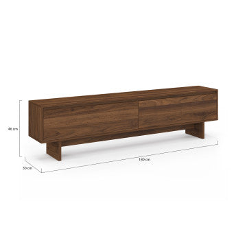 Meuble TV Yumi effet noyer L180cm