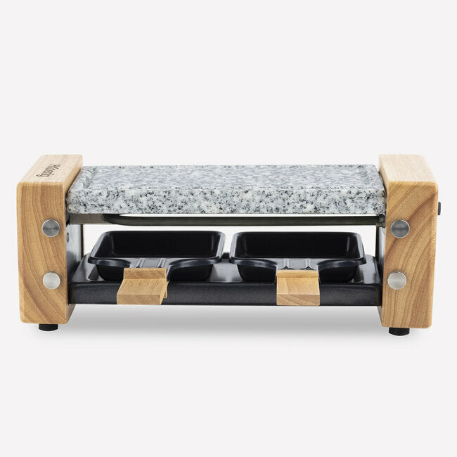 Raclette et pierre à cuire 2 personnes design bois