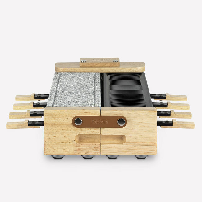 Raclette 4 en 1 conviviale  8 personnes design bois