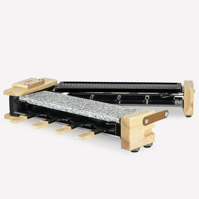 Raclette 4 en 1 conviviale  8 personnes design bois