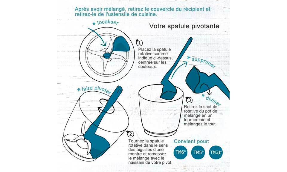 Spatule Rotative Spéciale pour Robot Culinaire - Noir