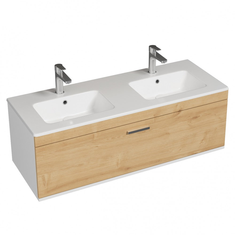Meuble double vasque Rubite 1 tiroir  120 cm