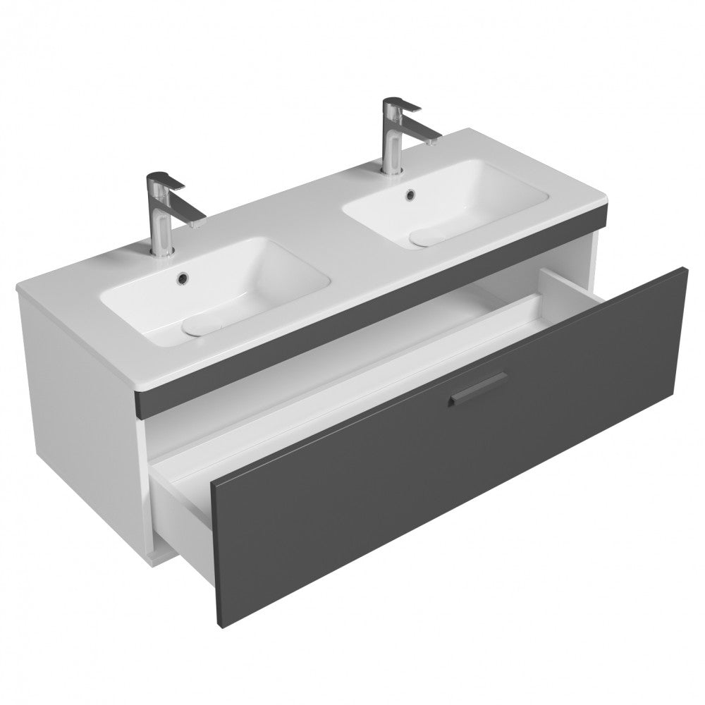 Meuble double vasque Rubite 1 tiroir  120 cm