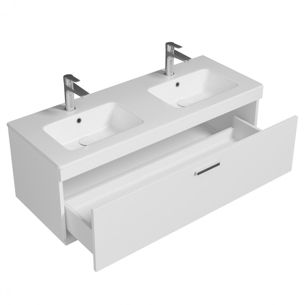 Meuble double vasque Rubite 1 tiroir  120 cm