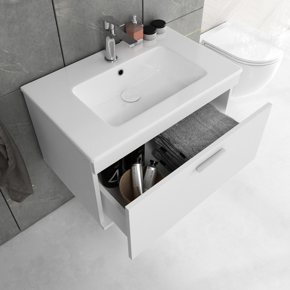 Meuble simple vasque Rubite 1 tiroir 60 cm