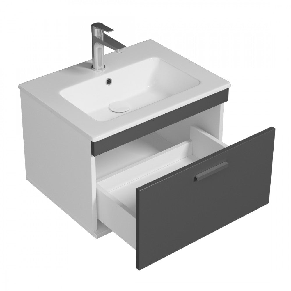 Meuble simple vasque Rubite 1 tiroir 60 cm