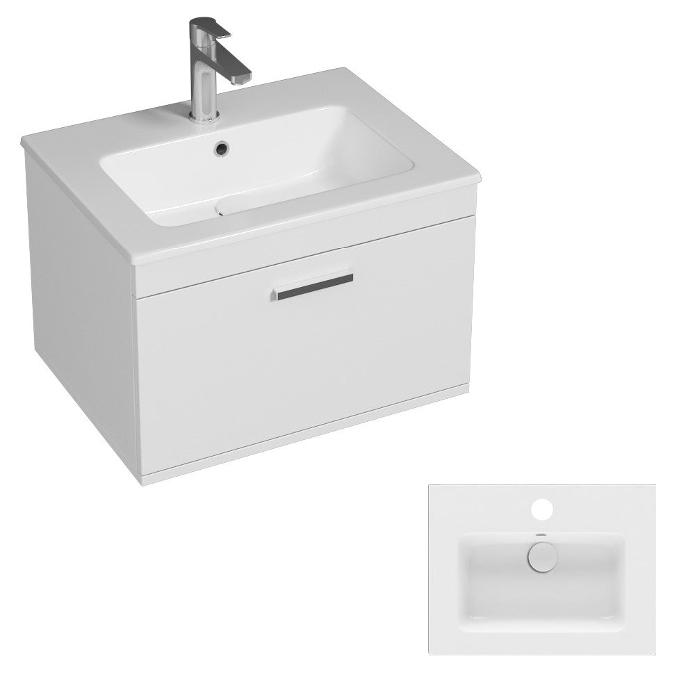 Meuble simple vasque Rubite 1 tiroir 60 cm