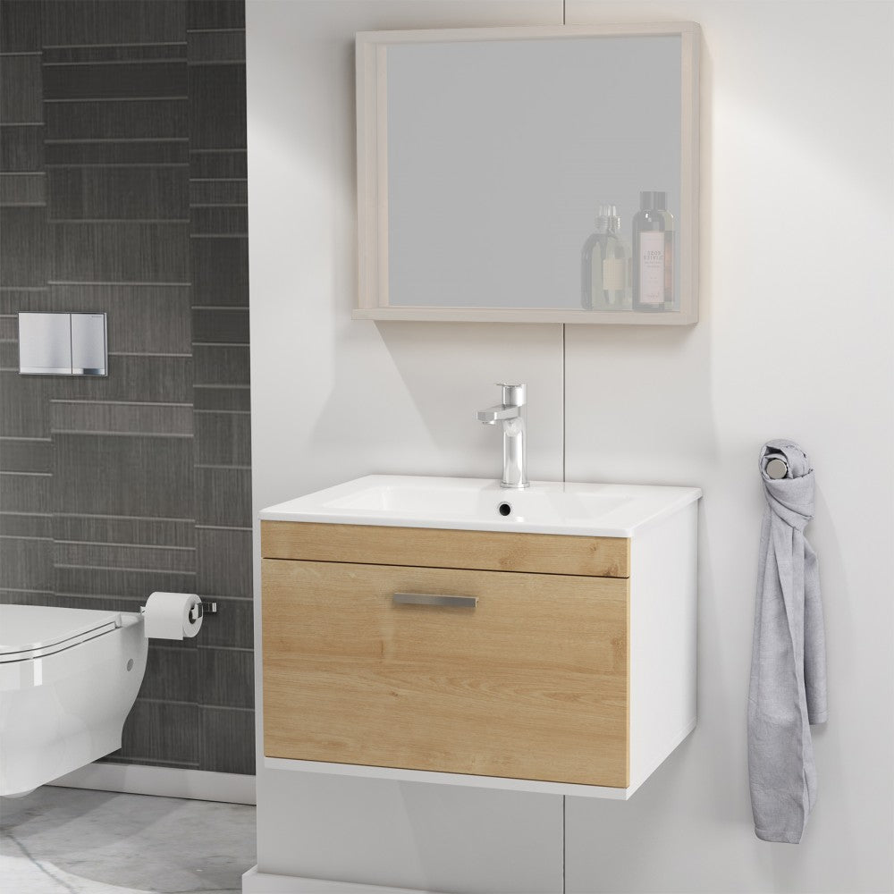 Meuble simple vasque Rubite 1 tiroir 60 cm