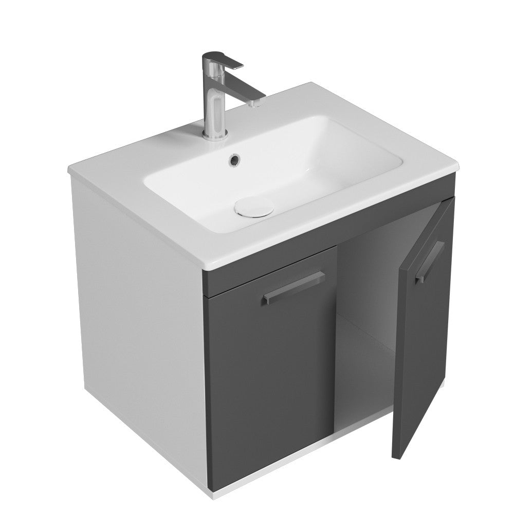 Meuble simple vasque Rubite 2 portes 60 cm