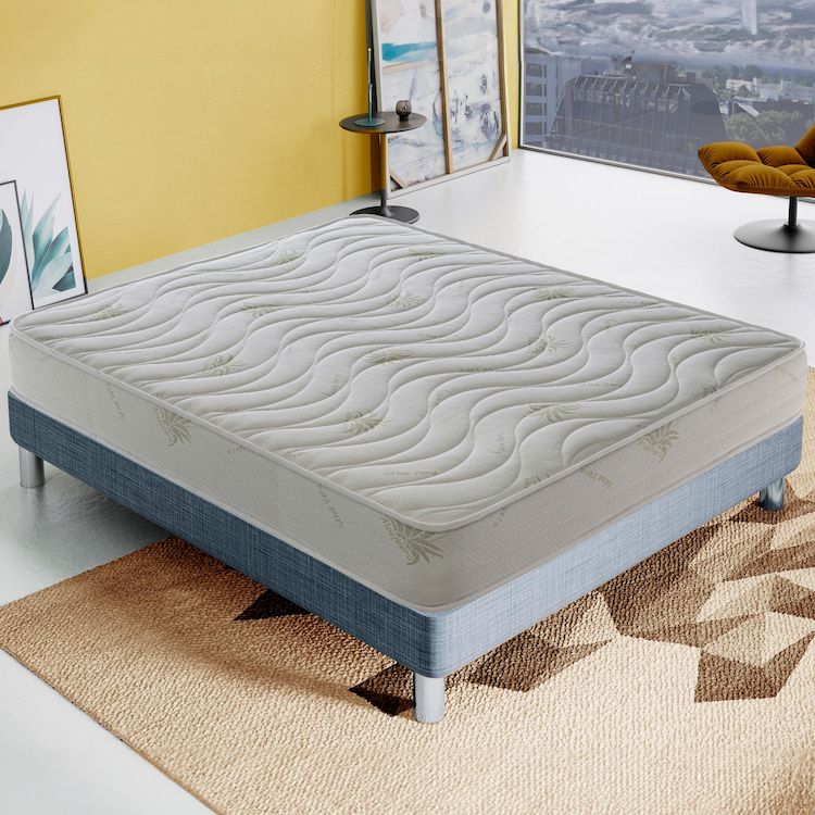 Matelas mousse - Aloe - Réversible - Côté été/hiver - Epaisseur 25 Cm