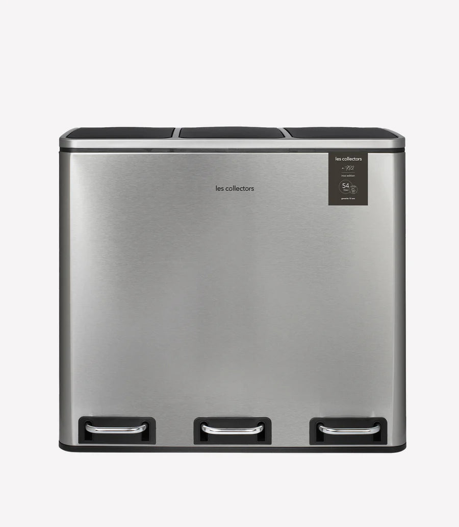 Poubelle de tri 3 x 18L - inox